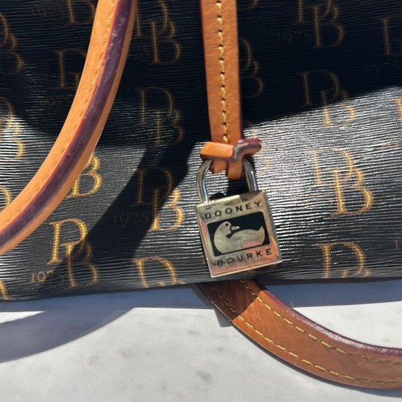 DOONEY & BOURKE Signature DB Classic Satchel Brown & Gold Shell Leather - Picture 5 of 5